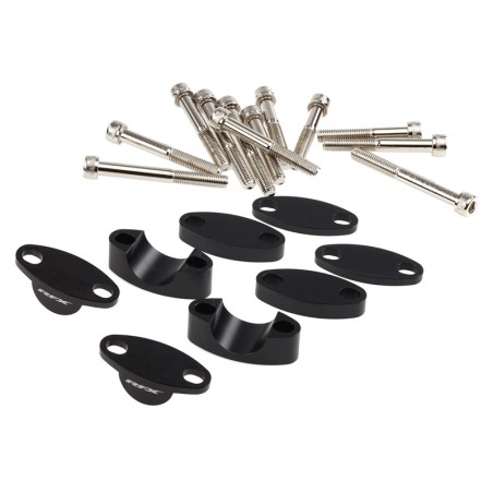 Kit de elevador de manillar RFX Race 22.2 mm (negro) Universal Eleva 25 mm/30 mm/35 mm/40 mm - motoscamaralweb.com