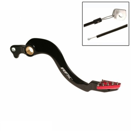 Pedal de freno trasero RFX Pro ST (anodizado duro negro/rojo) - Honda CRF250 /450 - motoscamaralweb.com