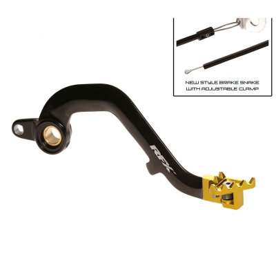 Pedal de freno trasero RFX Pro FT (negro/amarillo) - Suzuki RM250 - motoscamaralweb.com