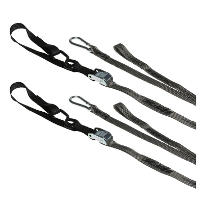 Correas de amarre RFX Race Series 1.0 (gris/negro) con bucle adicional y clip de mosquetón - motoscamaralweb.com