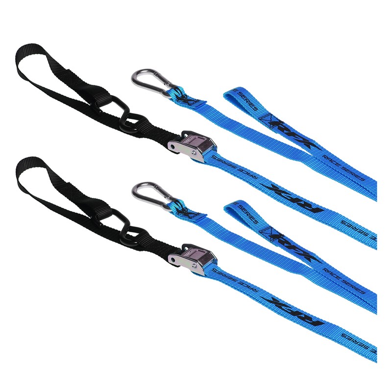 Correas de amarre RFX Race Series 1.0 (azul/negro) con bucle adicional y clip de mosquetón - motoscamaralweb.com Correas de amarre RFX Race Series 1.0 (azul/negro) con bucle adicional y clip de mosquetón - motoscamaralweb.com
