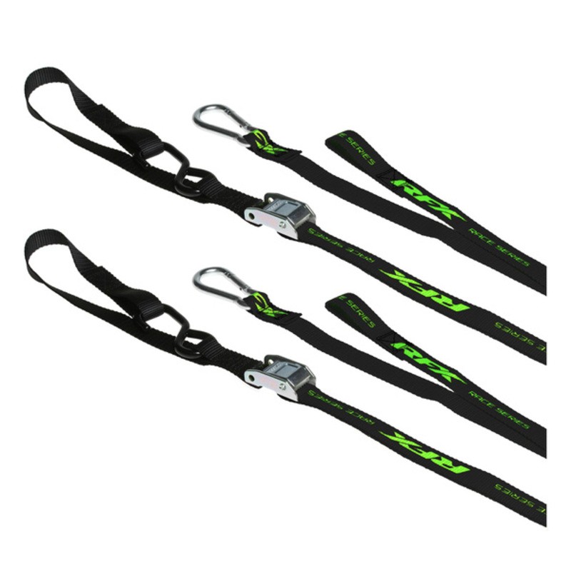 Correas de amarre RFX Race Series 1.0 (negro/Hi-Viz LE) con bucle adicional y clip de mosquetón - motoscamaralweb.com Correas de amarre RFX Race Series 1.0 (negro/Hi-Viz LE) con bucle adicional y clip de mosquetón - motoscamaralweb.com