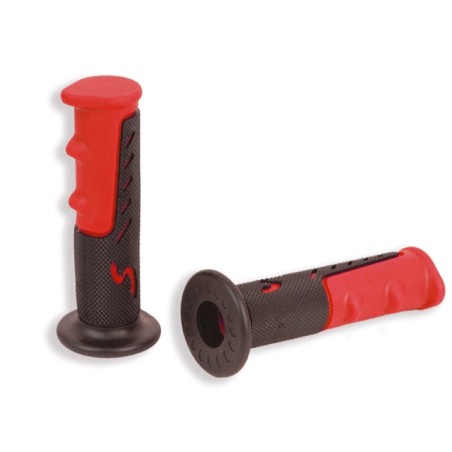 Par puños ciclomotor negro-rojo V PARTS- motoscamaralweb.com