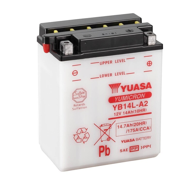 Batería YUASA YB14L-A2 Combipack (con electrolito) - motoscamaralweb.com Batería YUASA YB14L-A2 Combipack (con electrolito) - motoscamaralweb.com