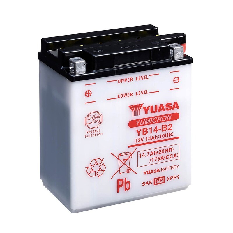 Batería YUASA YB14-B2 Combipack (con electrolito) - motoscamaralweb.com Batería YUASA YB14-B2 Combipack (con electrolito) - motoscamaralweb.com
