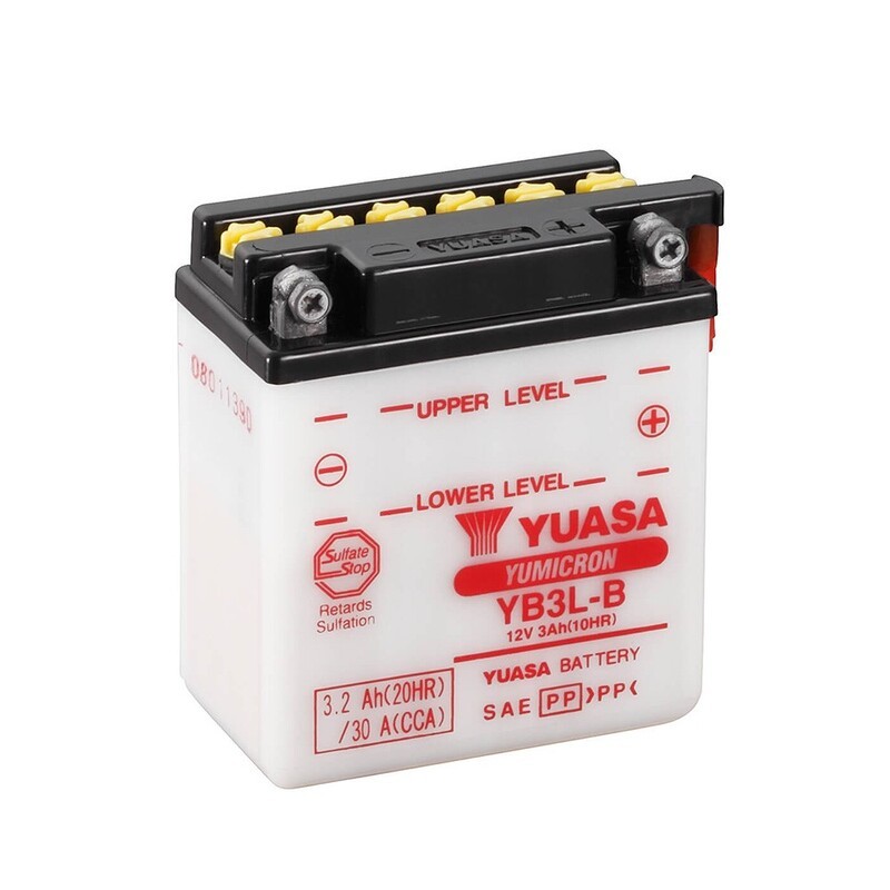 Batería YUASA YB3L-B Combipack (con electrolito) - motoscamaralweb.com Batería YUASA YB3L-B Combipack (con electrolito) - motoscamaralweb.com