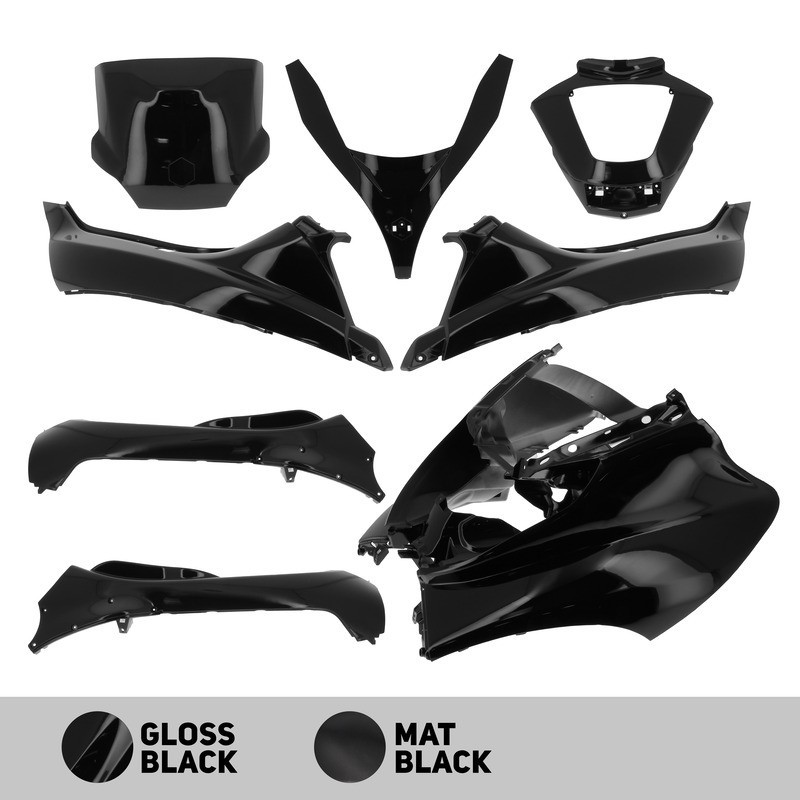 Kit de carenados O PARTS negro brillo - Piaggio MP3 125/250/300 (11-14) 400 (08-11) 500 (11-13) - motoscamaralweb.com Kit de carenados O PARTS negro brillo - Piaggio MP3 125/250/300 (11-14) 400 (08-11) 500 (11-13) - motoscamaralweb.com