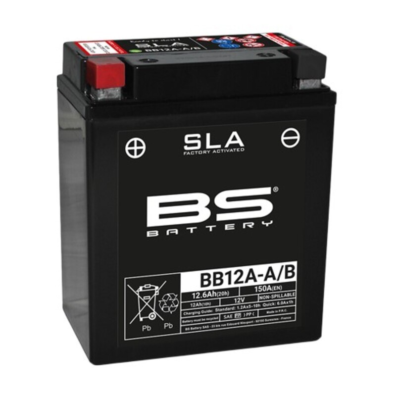 Batería BS BATTERY SLA activada de fábrica sin mantenimiento - BB12A-A/B FA - motoscamaralweb.com Batería BS BATTERY SLA activada de fábrica sin mantenimiento - BB12A-A/B FA - motoscamaralweb.com