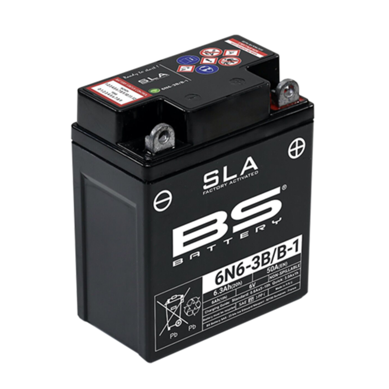 Batería BS BATTERY SLA sin mantenimiento activada de fábrica - 6N6-3B/B-1 - motoscamaralweb.com Batería BS BATTERY SLA sin mantenimiento activada de fábrica - 6N6-3B/B-1 - motoscamaralweb.com