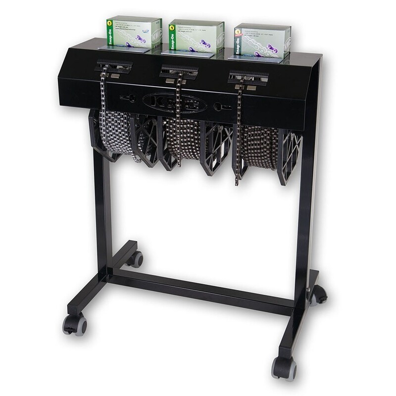 Soporte móvil KMC para 3 rollos de cadena - motoscamaralweb.com Soporte móvil KMC para 3 rollos de cadena - motoscamaralweb.com