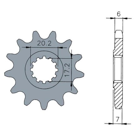 Piñón TECNIUM acero estándar 1120 - 420 - Motor Minarelli AM6 - motoscamaralweb.com