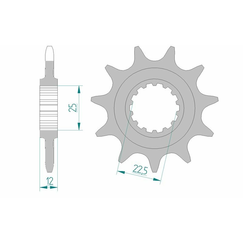 Piñón AFAM acero estándar 97200 - Paso 520 - motoscamaralweb.com Piñón AFAM acero estándar 97200 - Paso 520 - motoscamaralweb.com