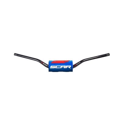 Manillar SCAR O² Low 65/85 Ø28.6mm - Negro / Protector azul - motoscamaralweb.com