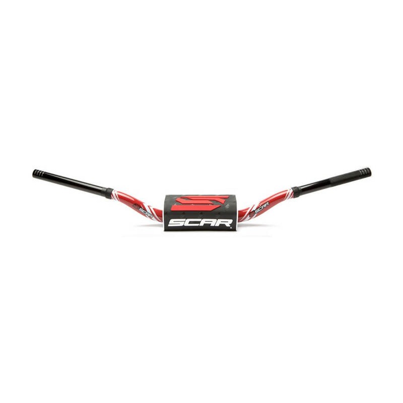 Manillar SCAR O² Color Low 65/85 Ø28.6mm - Rojo / Protector negro - motoscamaralweb.com Manillar SCAR O² Color Low 65/85 Ø28.6mm - Rojo / Protector negro - motoscamaralweb.com