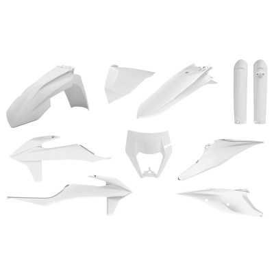 Kit de plásticos POLISPORT blanco - KTM EXC/EXC-F - motoscamaralweb.com