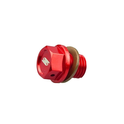 Tapón magnético de vaciado de aceite SCAR - Rojo - motoscamaralweb.com