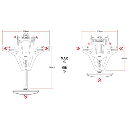 Portamatrículas HIGHSIDER Akron-RS Pro (con luz de matrícula) - motoscamaralweb.com