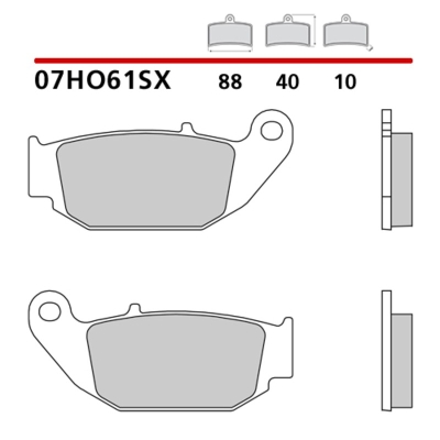 Pastillas de freno BREMBO sinterizadas - 07HO61SX - motoscamaralweb.com