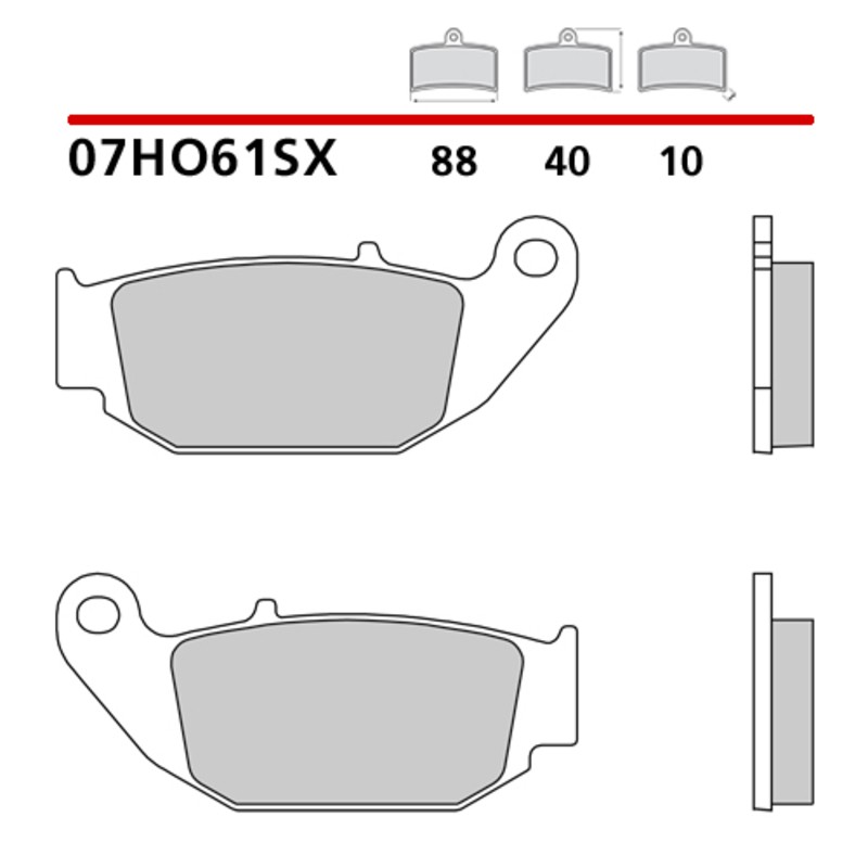Pastillas de freno BREMBO sinterizadas - 07HO61SX - motoscamaralweb.com