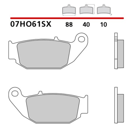 Pastillas de freno BREMBO sinterizadas - 07HO61SX - motoscamaralweb.com