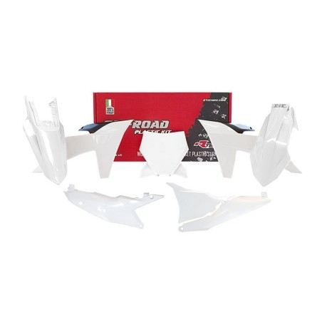 Kit de plástica RACETECH (6 piezas ) - Blanco / Negro - motoscamaralweb.com