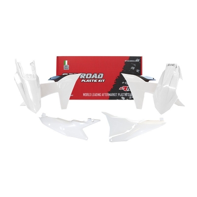 Kit de plástica RACETECH (5 piezas ) - Naranja / Blanco - motoscamaralweb.com