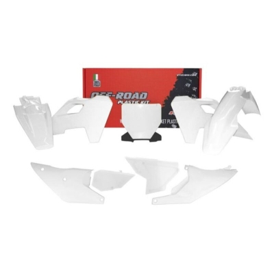 Kit de plástica RACETECH (7 piezas) - Blanco - motoscamaralweb.com