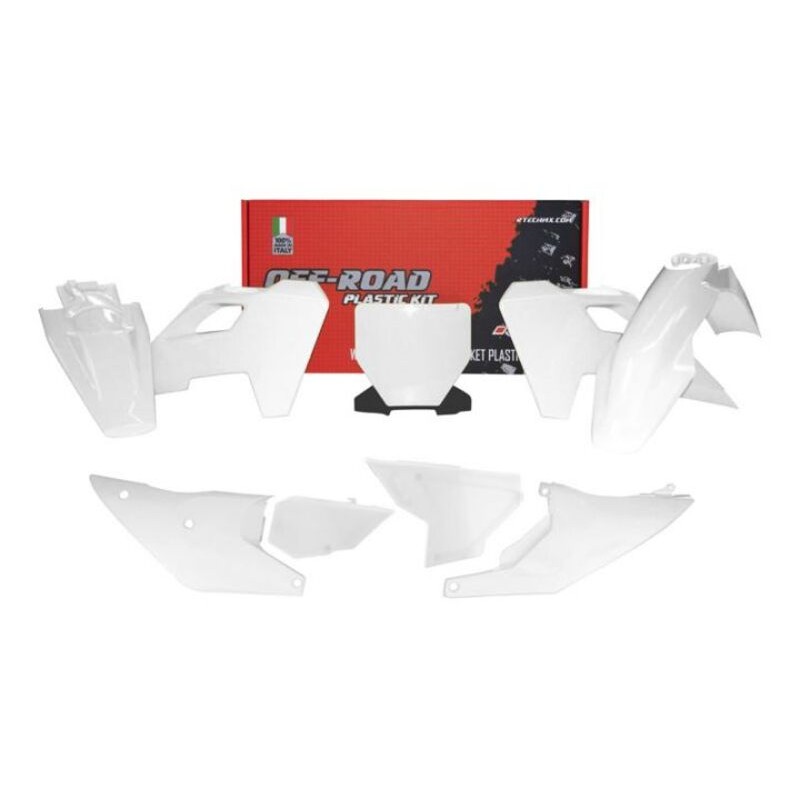 Kit de plástica RACETECH (7 piezas) - Blanco - motoscamaralweb.com Kit de plástica RACETECH (7 piezas) - Blanco - motoscamaralweb.com