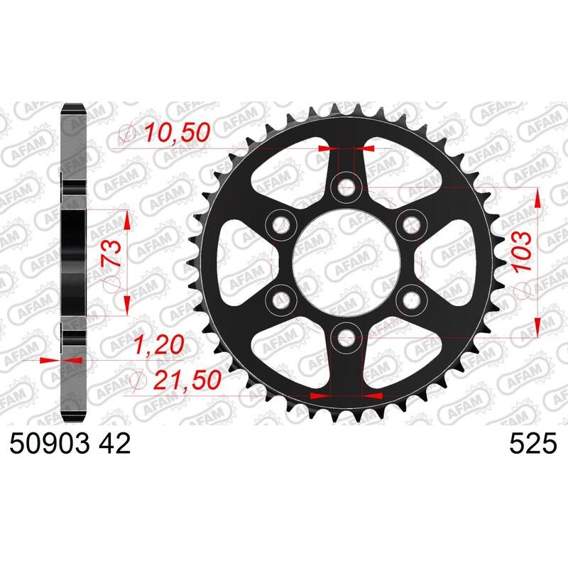 Corona AFAM acero estándar 50903 - 525 - motoscamaralweb.com Corona AFAM acero estándar 50903 - 525 - motoscamaralweb.com