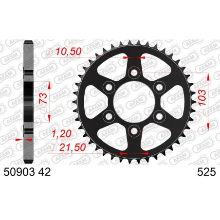 Corona AFAM acero estándar 50903 - 525 - motoscamaralweb.com