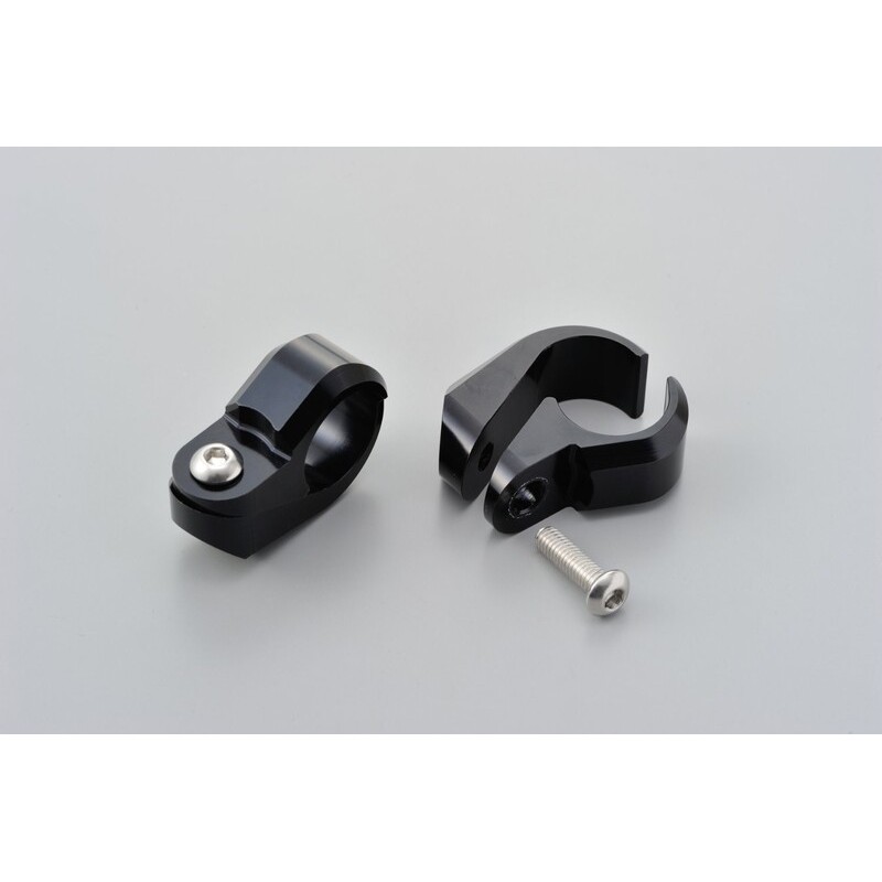Juego de abrazaderas para barra de refuerzo de manillar DAYTONA aluminio anodizado negro - Ø22.2mm - motoscamaralweb.com Juego de abrazaderas para barra de refuerzo de manillar DAYTONA aluminio anodizado negro - Ø22.2mm - motoscamaralweb.com