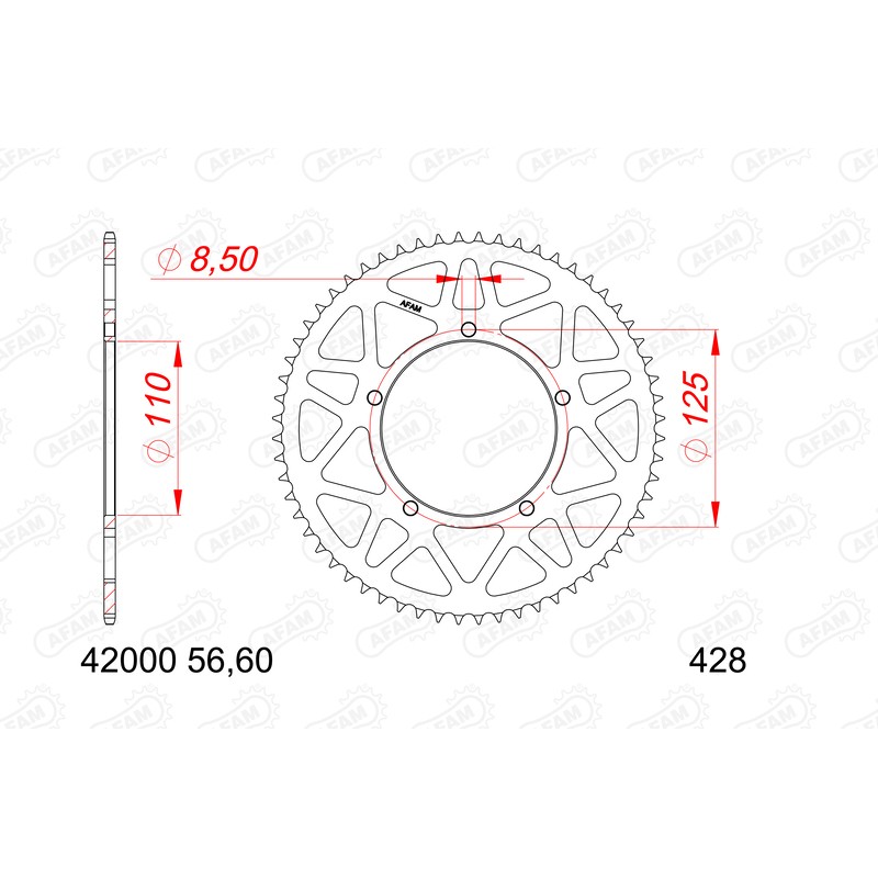 Corona AFAM aluminio 42000 - motoscamaralweb.com Corona AFAM aluminio 42000 - motoscamaralweb.com