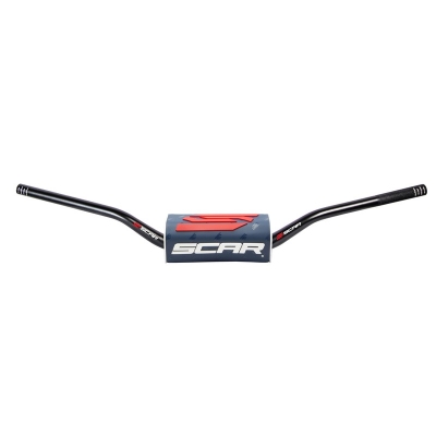 Manillar SCAR O² New CRF/KX Ø28.6mm - Negro / Protector azul oscuro - motoscamaralweb.com