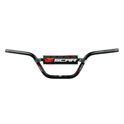 Manillar SCAR S² Mini Dirt Pit Bike Ø22.2mm - Negro - Protector negro - motoscamaralweb.com
