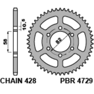 Corona PBR acero estándar 4729 - 428 - motoscamaralweb.com