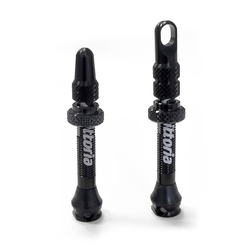 Set de 2 válvulas tubeless VITTORIA Multiway 40mm - Aluminio negro - motoscamaralweb.com Set de 2 válvulas tubeless VITTORIA Multiway 40mm - Aluminio negro - motoscamaralweb.com