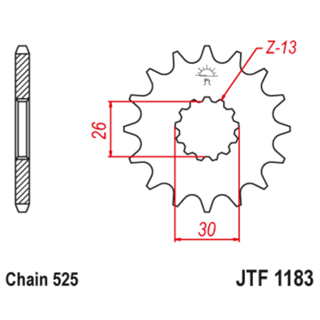 Piñón con goma anti-ruido JT SPROCKETS acero 1183 - 525 - motoscamaralweb.com