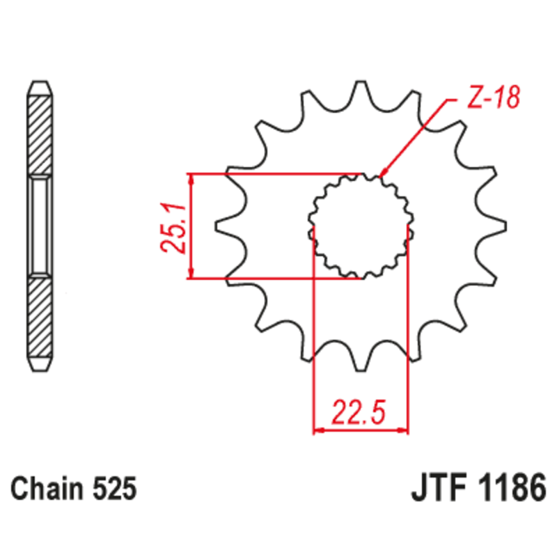 Piñón con goma anti-ruido JT SPROCKETS acero 1186 - 525 - motoscamaralweb.com Piñón con goma anti-ruido JT SPROCKETS acero 1186 - 525 - motoscamaralweb.com