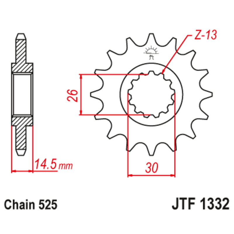 Piñón con goma anti-ruido JT SPROCKETS acero 1332 - 525 - motoscamaralweb.com