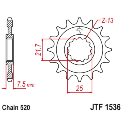 Piñón con goma anti-ruido JT SPROCKETS acero 1536 - 520 - motoscamaralweb.com