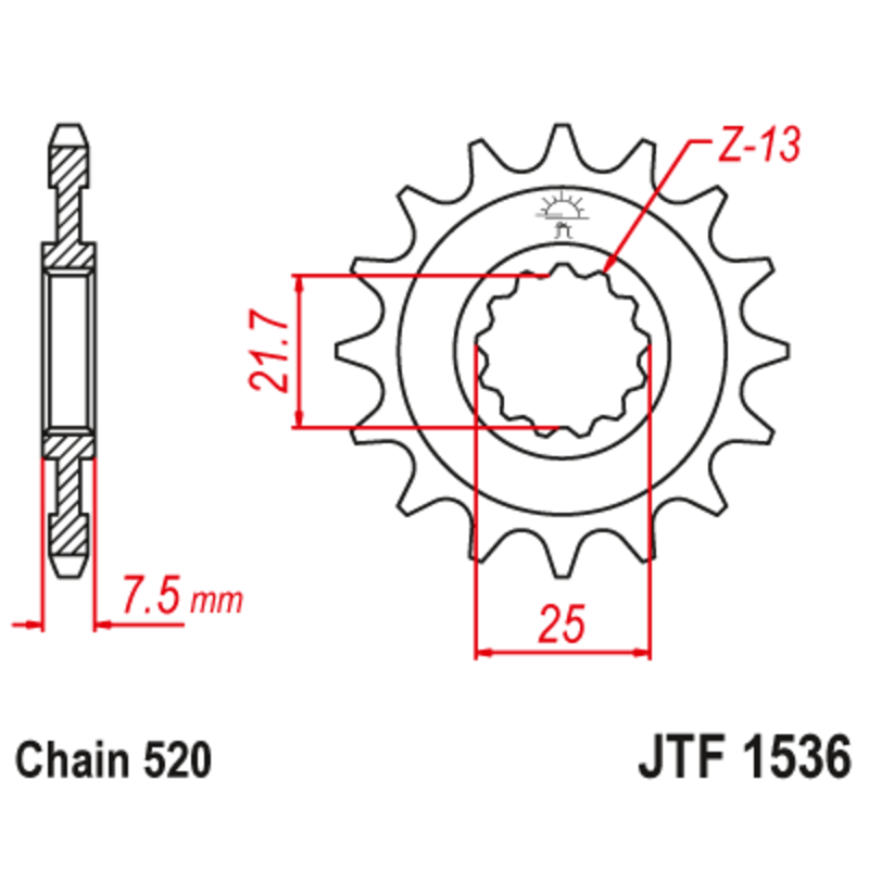 Piñón con goma anti-ruido JT SPROCKETS acero 1536 - 520 - motoscamaralweb.com Piñón con goma anti-ruido JT SPROCKETS acero 1536 - 520 - motoscamaralweb.com