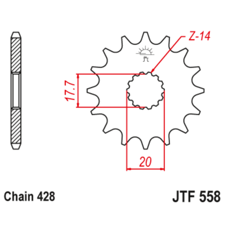 Piñón con goma anti-ruido JT SPROCKETS acero 558 - 428 - motoscamaralweb.com