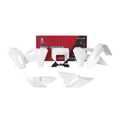 Kit de plástica RACETECH (7 piezas) - Blanco - motoscamaralweb.com