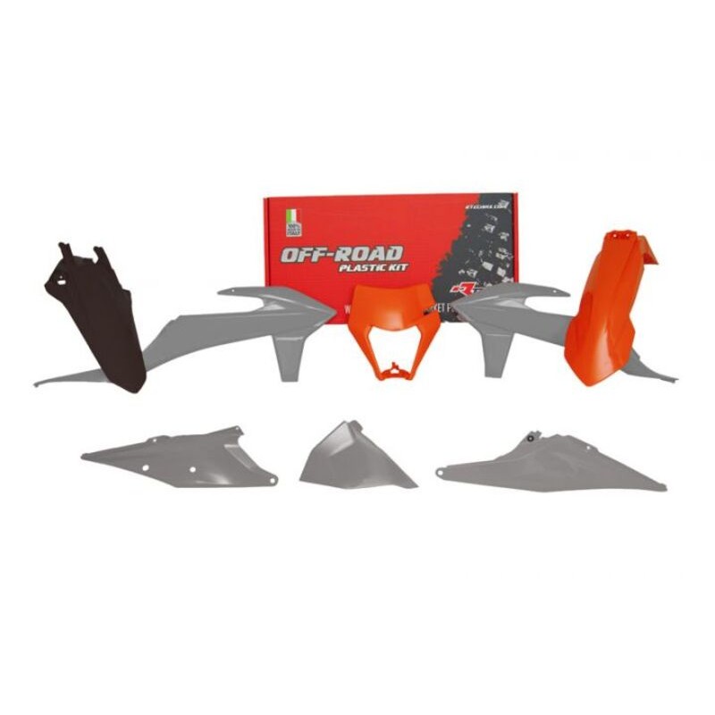 Kit de plástica RACETECH (6 piezas ) - Naranja / Gris - motoscamaralweb.com Kit de plástica RACETECH (6 piezas ) - Naranja / Gris - motoscamaralweb.com