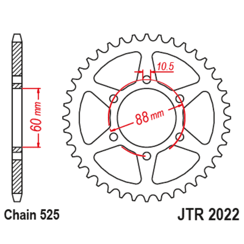 Corona JT SPROCKETS acero estándar 2022 - 525 - motoscamaralweb.com