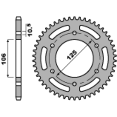 Corona PBR acero C45 estándar 4530 - 520 - motoscamaralweb.com