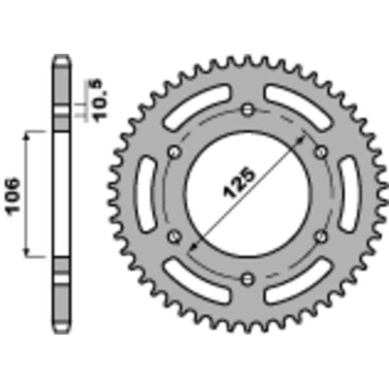 Corona PBR acero C45 estándar 4530 - 520 - motoscamaralweb.com Corona PBR acero C45 estándar 4530 - 520 - motoscamaralweb.com