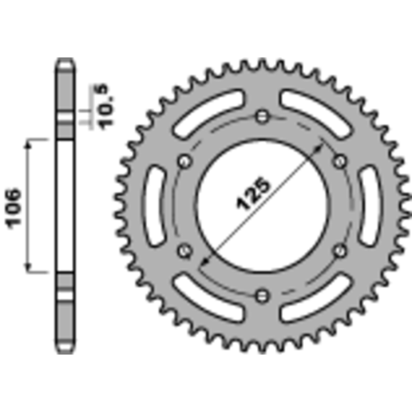 Corona PBR acero C45 estándar 4530 - 520 - motoscamaralweb.com