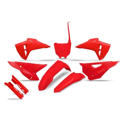 Kit de plástica UFO completo con protectores de horquilla - Rojo - motoscamaralweb.com