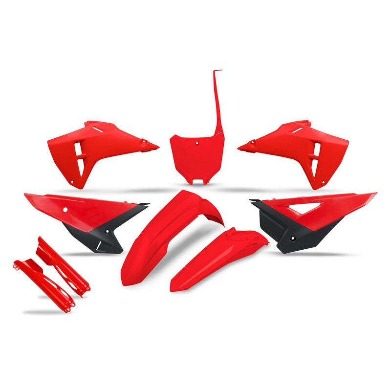Kit de plástica UFO completo con protectores de horquilla - Color OEM - motoscamaralweb.com Kit de plástica UFO completo con protectores de horquilla - Color OEM - motoscamaralweb.com